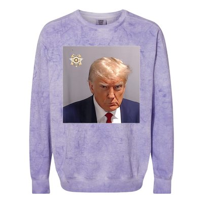 Donald Trump Mugshot | Trump Mug Shot Trending Colorblast Crewneck Sweatshirt