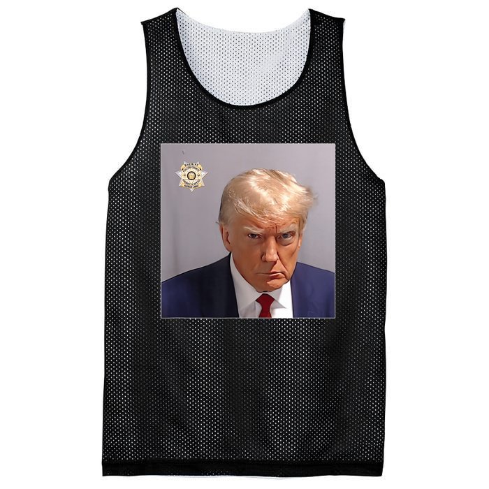 Donald Trump Mugshot | Trump Mug Shot Trending Mesh Reversible Basketball Jersey Tank