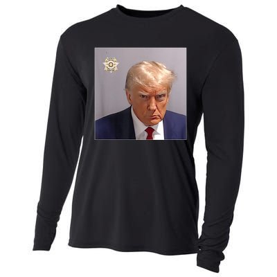 Donald Trump Mugshot | Trump Mug Shot Trending Cooling Performance Long Sleeve Crew