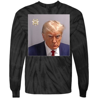 Donald Trump Mugshot | Trump Mug Shot Trending Tie-Dye Long Sleeve Shirt