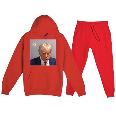 Donald Trump Mugshot | Trump Mug Shot Trending Premium Hooded Sweatsuit Set