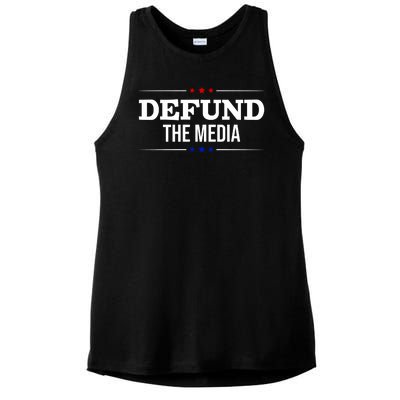 Defund The Media USA Ladies PosiCharge Tri-Blend Wicking Tank