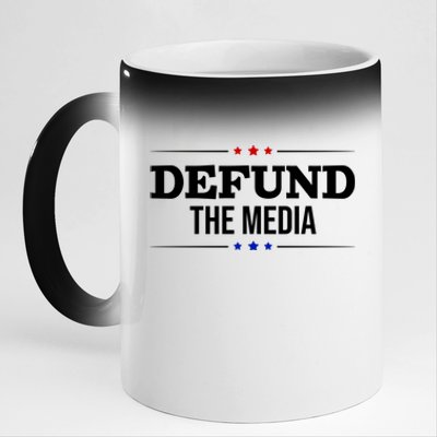 Defund The Media USA 11oz Black Color Changing Mug