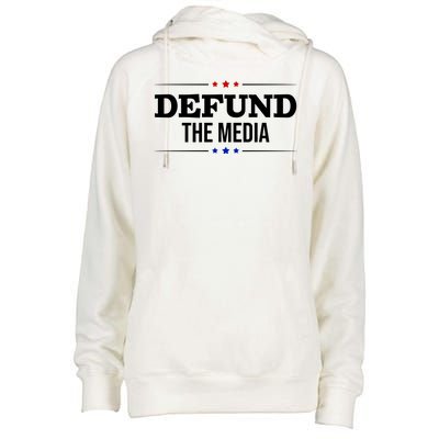 Defund The Media USA Womens Funnel Neck Pullover Hood