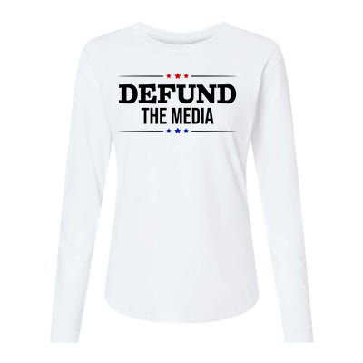 Defund The Media USA Womens Cotton Relaxed Long Sleeve T-Shirt