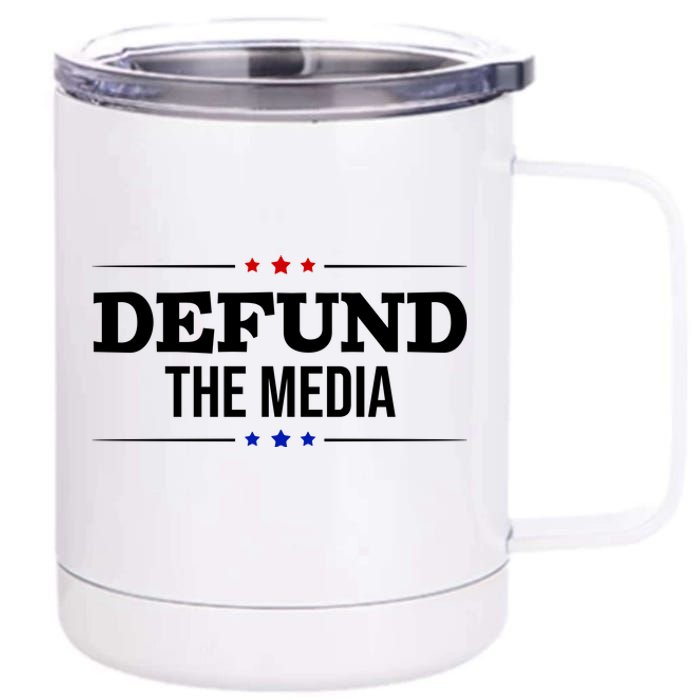 Defund The Media USA 12 oz Stainless Steel Tumbler Cup