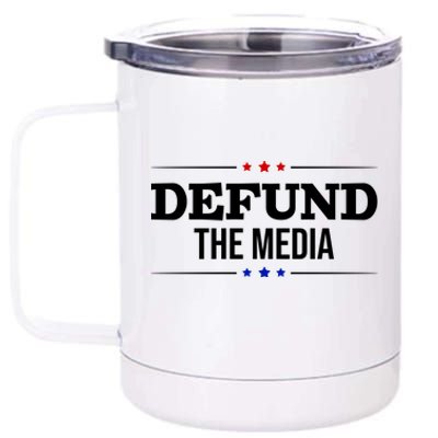 Defund The Media USA 12 oz Stainless Steel Tumbler Cup