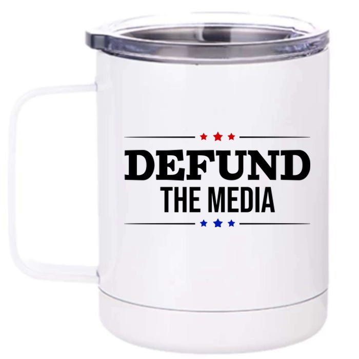 Defund The Media USA 12 oz Stainless Steel Tumbler Cup