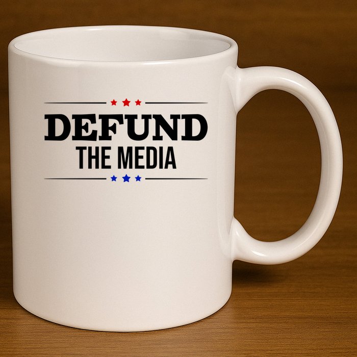Defund The Media USA 11oz C Handle Ceramic Mug