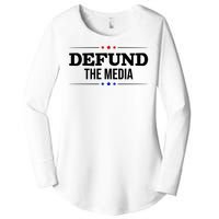 Defund The Media USA Women's Perfect Tri Tunic Long Sleeve Shirt