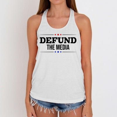 Defund The Media USA Women's Knotted Racerback Tank