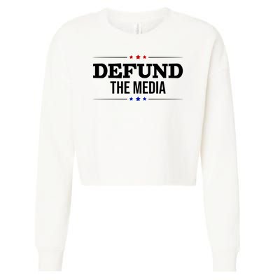 Defund The Media USA Cropped Pullover Crew