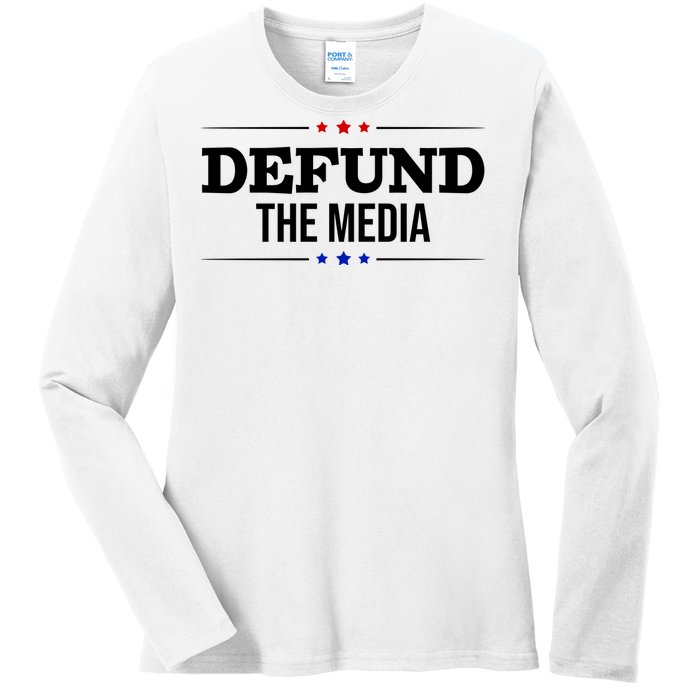 Defund The Media USA Ladies Long Sleeve Shirt