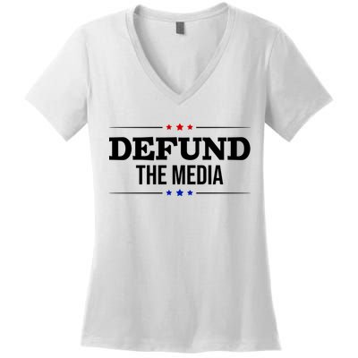 Defund The Media USA Women's V-Neck T-Shirt