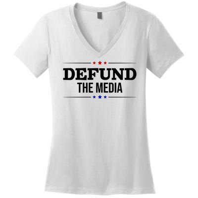 Defund The Media USA Women's V-Neck T-Shirt