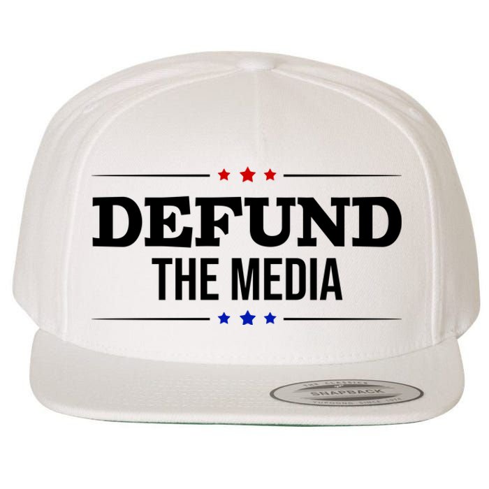 Defund The Media USA Wool Snapback Cap