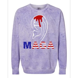 Donald Trump Maga Gun Shot To The Ear Colorblast Crewneck Sweatshirt