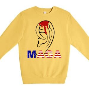 Donald Trump Maga Gun Shot To The Ear Premium Crewneck Sweatshirt