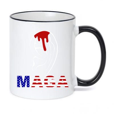 Donald Trump Maga Gun Shot To The Ear 11oz Black Color Changing Mug