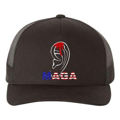 Donald Trump Maga Gun Shot To The Ear Yupoong Adult 5-Panel Trucker Hat