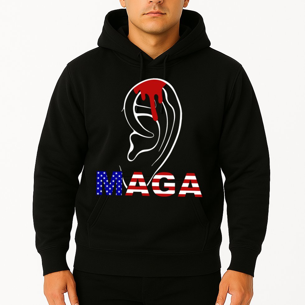 Donald Trump Maga Gun Shot To The Ear Hoodie