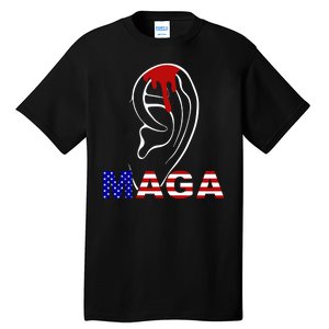 Donald Trump Maga Gun Shot To The Ear Tall T-Shirt