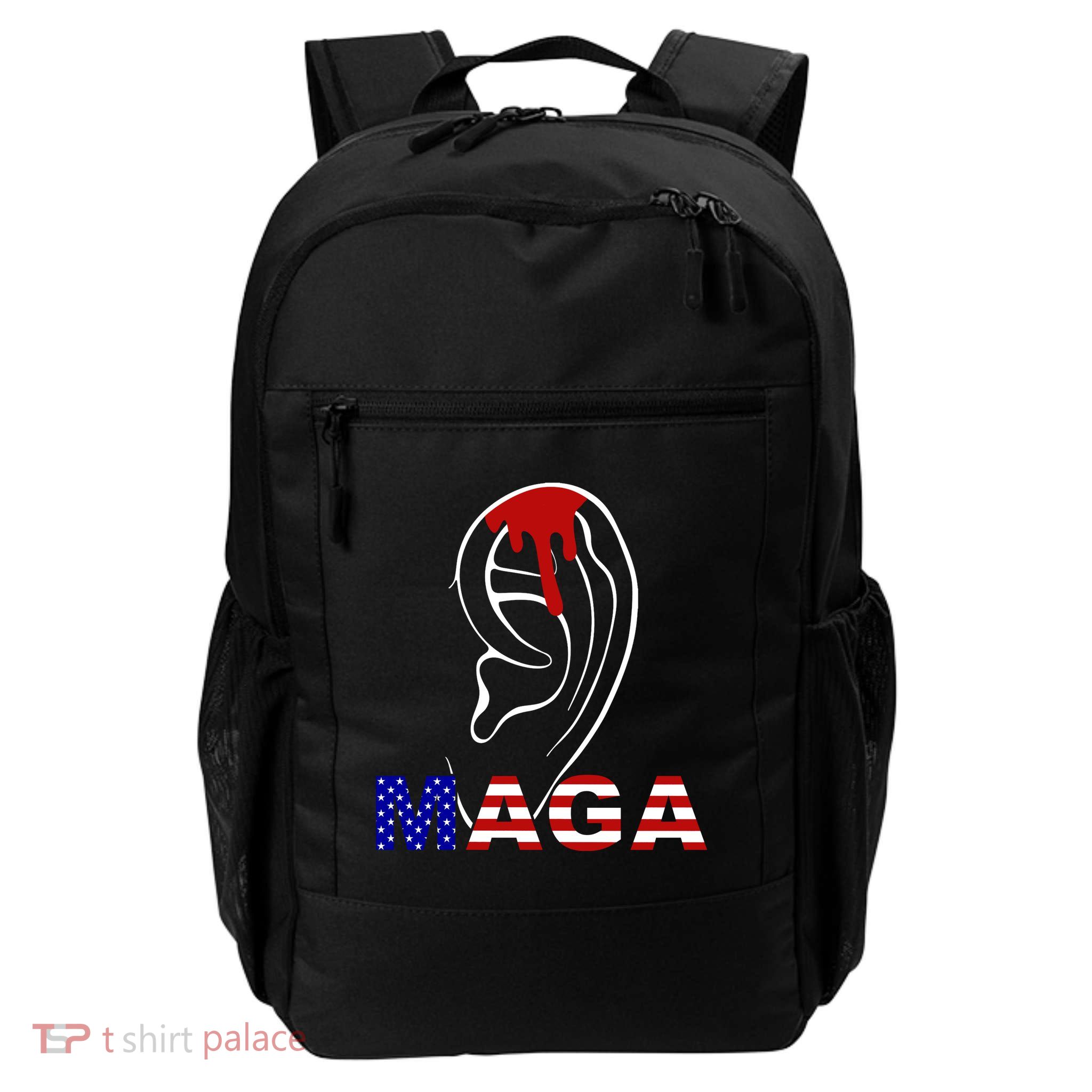Donald Trump Maga Gun Shot To The Ear Backpack