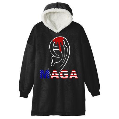 Donald Trump Maga Gun Shot To The Ear Hooded Wearable Blanket