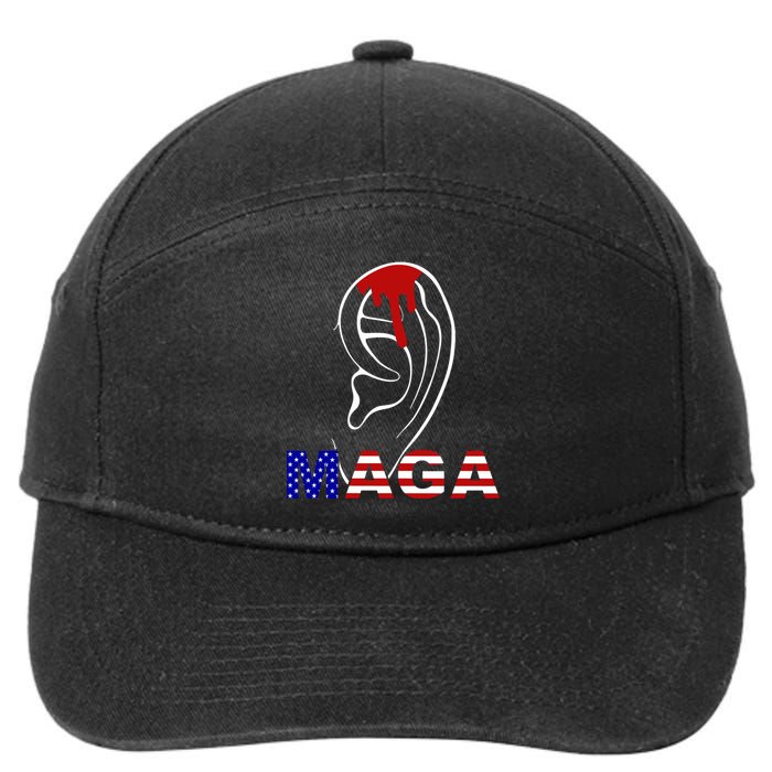 Donald Trump Maga Gun Shot To The Ear 7-Panel Snapback Hat