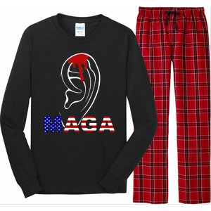 Donald Trump Maga Gun Shot To The Ear Long Sleeve Pajama Set