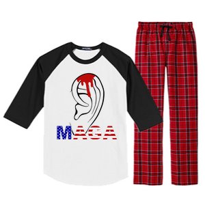 Donald Trump Maga Gun Shot To The Ear Raglan Sleeve Pajama Set