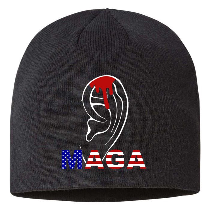 Donald Trump Maga Gun Shot To The Ear Sustainable Beanie