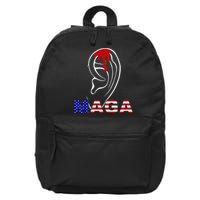 Donald Trump Maga Gun Shot To The Ear 16 in Basic Backpack