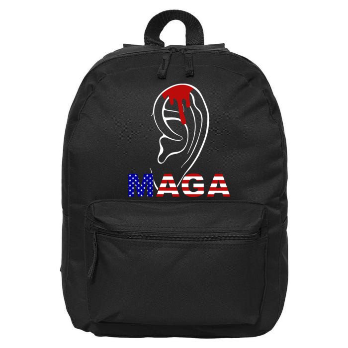 Donald Trump Maga Gun Shot To The Ear 16 in Basic Backpack