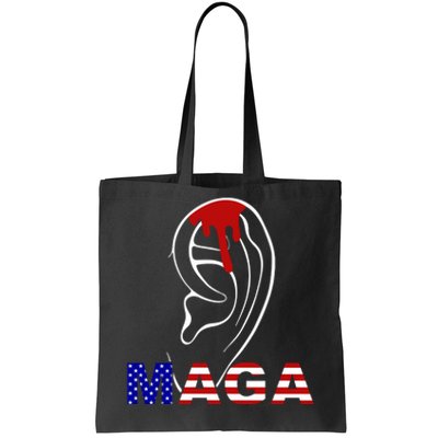 Donald Trump Maga Gun Shot To The Ear Tote Bag