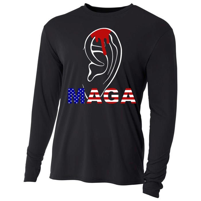 Donald Trump Maga Gun Shot To The Ear Cooling Performance Long Sleeve Crew