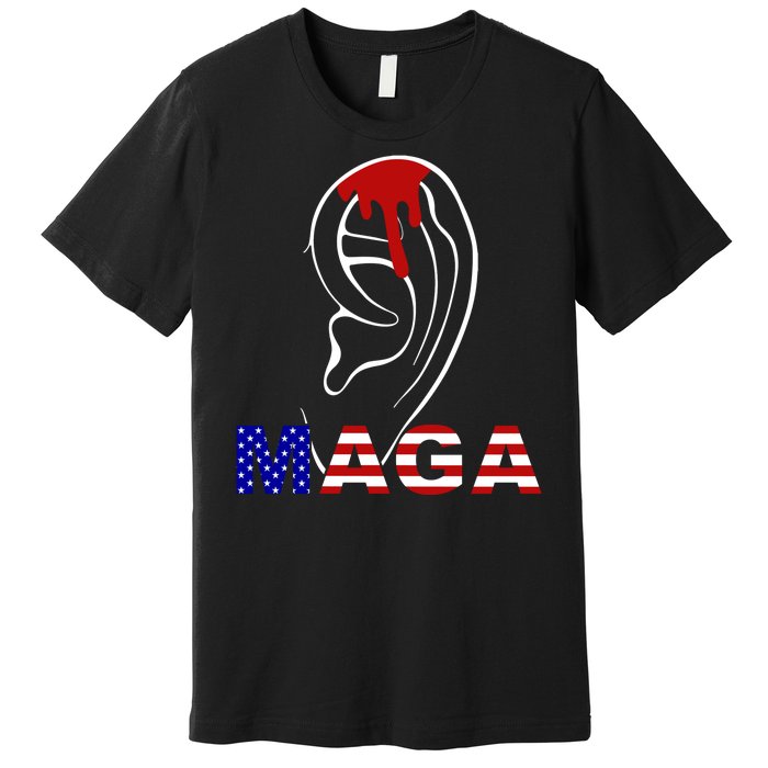 Donald Trump Maga Gun Shot To The Ear Premium T-Shirt