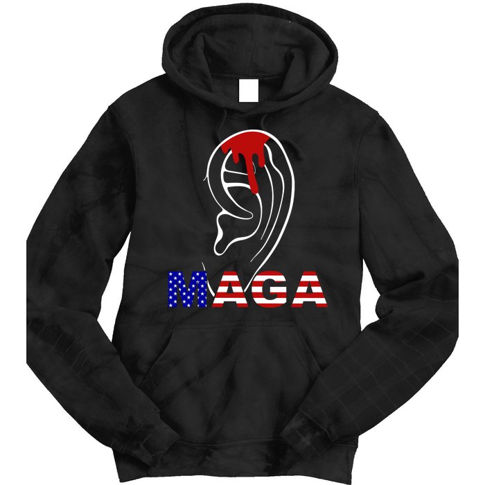 Donald Trump Maga Gun Shot To The Ear Tie Dye Hoodie