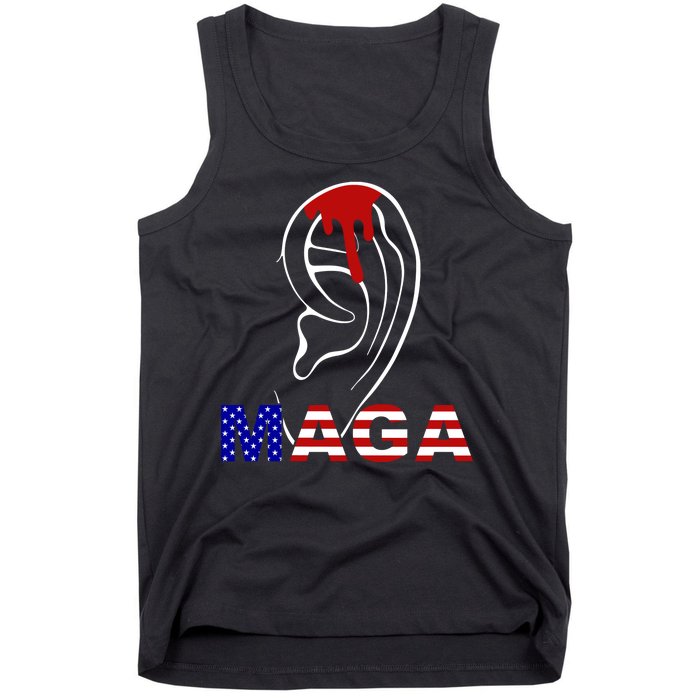 Donald Trump Maga Gun Shot To The Ear Tank Top