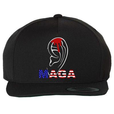 Donald Trump Maga Gun Shot To The Ear Wool Snapback Cap