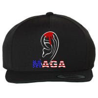 Donald Trump Maga Gun Shot To The Ear Wool Snapback Cap