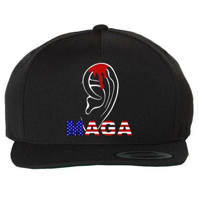 Donald Trump Maga Gun Shot To The Ear Wool Snapback Cap