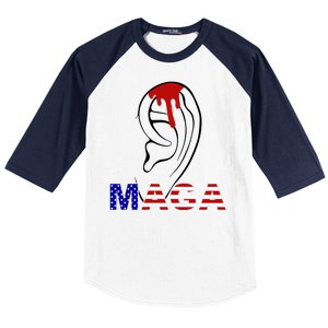 Donald Trump Maga Gun Shot To The Ear Baseball Sleeve Shirt