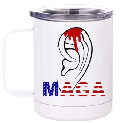 Donald Trump Maga Gun Shot To The Ear 12 oz Stainless Steel Tumbler Cup