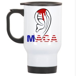 Donald Trump Maga Gun Shot To The Ear Stainless Steel Travel Mug