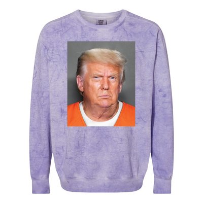 Donald Trump Mugshot MAGA 2024 Front & Back Colorblast Crewneck Sweatshirt