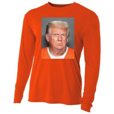 Donald Trump Mugshot MAGA 2024 Front & Back Cooling Performance Long Sleeve Crew