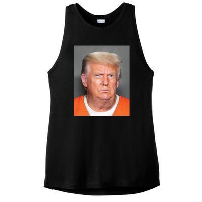 Donald Trump Mugshot MAGA 2024 Front & Back Ladies PosiCharge Tri-Blend Wicking Tank