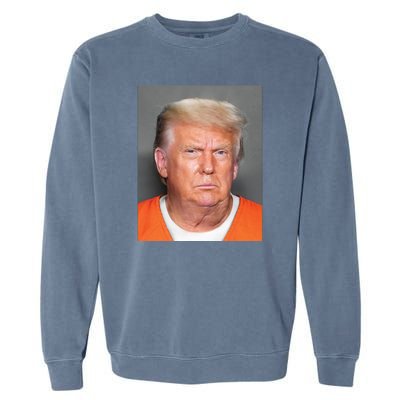 Donald Trump Mugshot MAGA 2024 Front & Back Garment-Dyed Sweatshirt