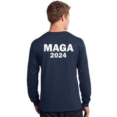 Donald Trump Mugshot MAGA 2024 Front & Back Tall Long Sleeve T-Shirt